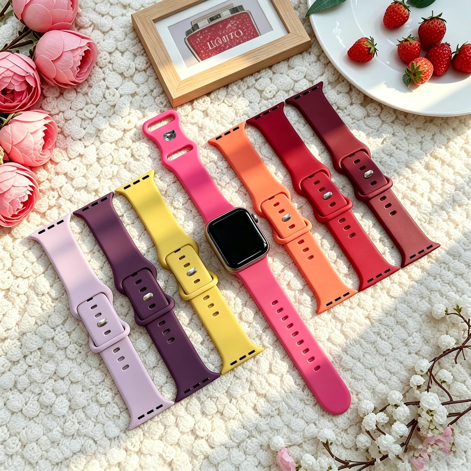 Sport Band for Apple Watch Series 7 6 5 4 3 2 1 SE 38mm 40mm 41mm Waterproof Red