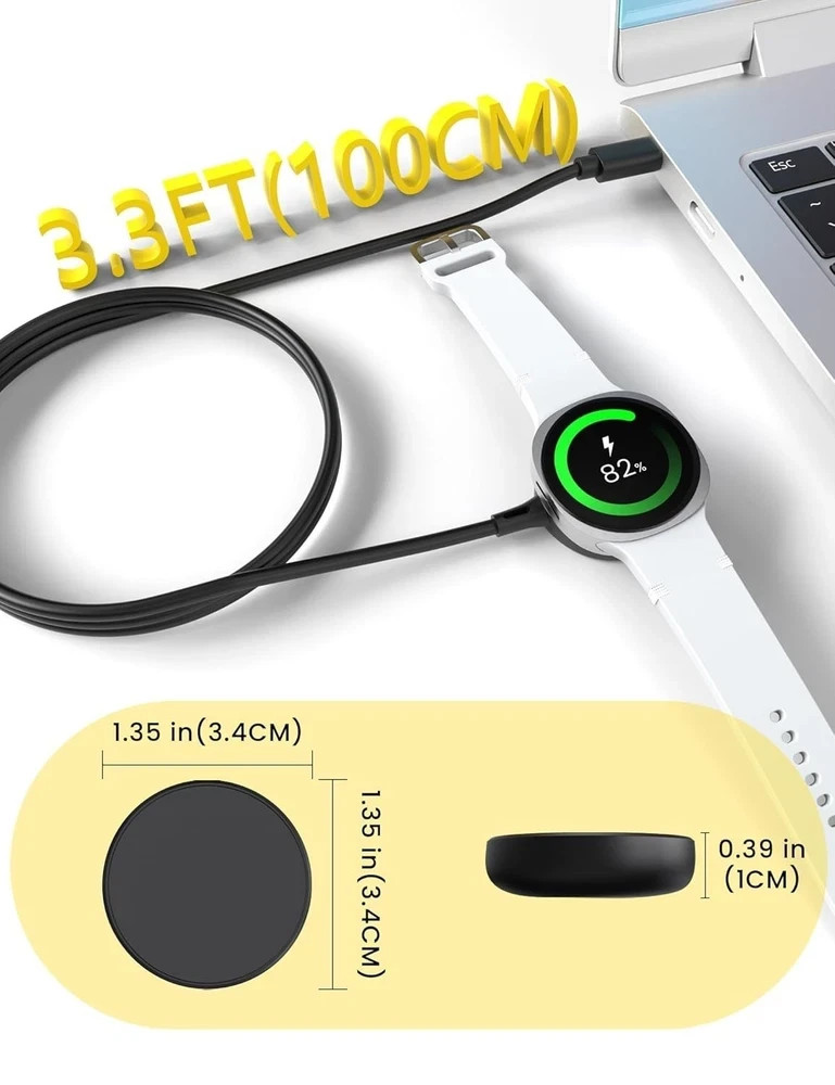 1 Pack Samsung Watch Charger Galaxy Watch 8/8 Classic/Ultra/7/6/5/4/3/Active 2/1
