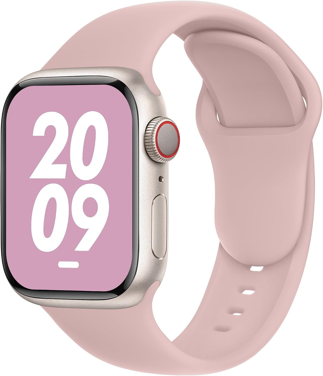 Silicone Sport Strap for Apple Watch Ultra 2 49mm 45mm 44mm 42mm Millennial Pink