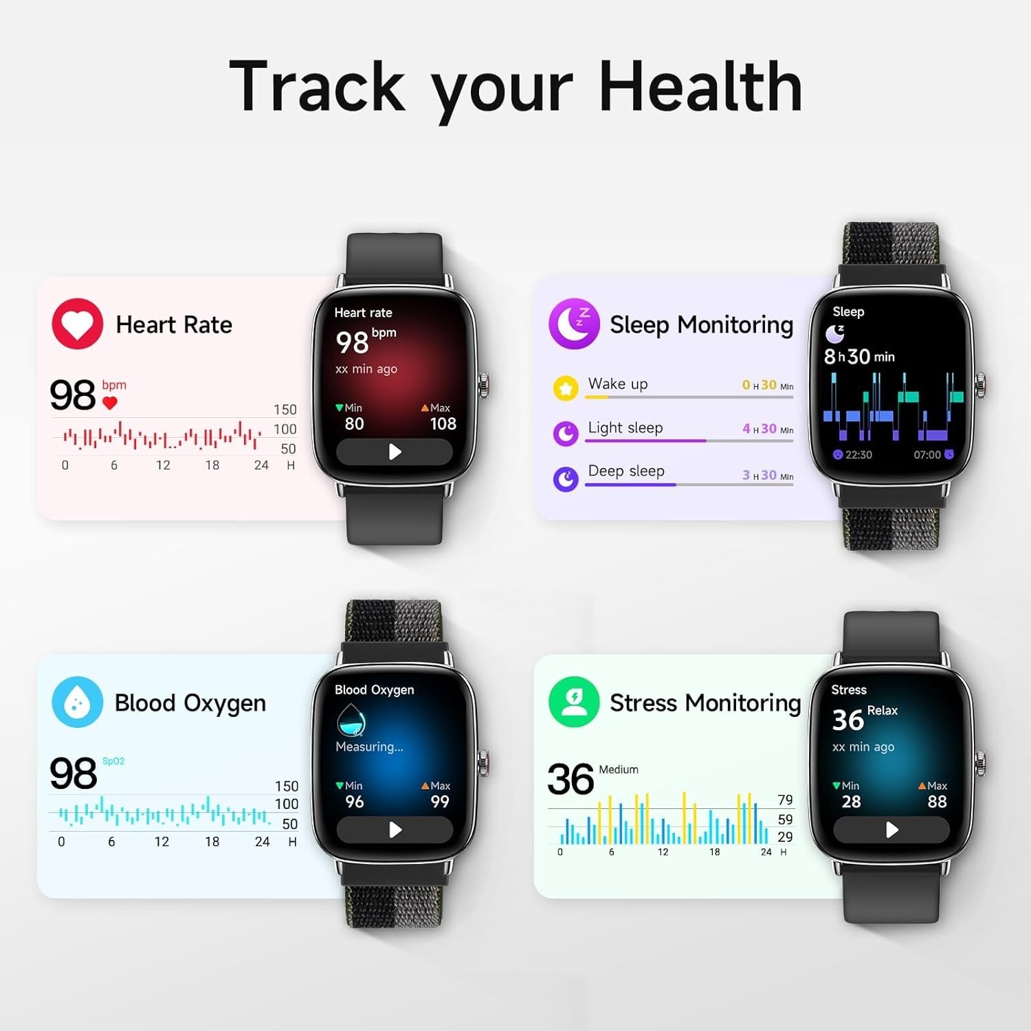 Waterproof Smart Watch for Fitness & Connectivity – 1.85″ AMOLED Display