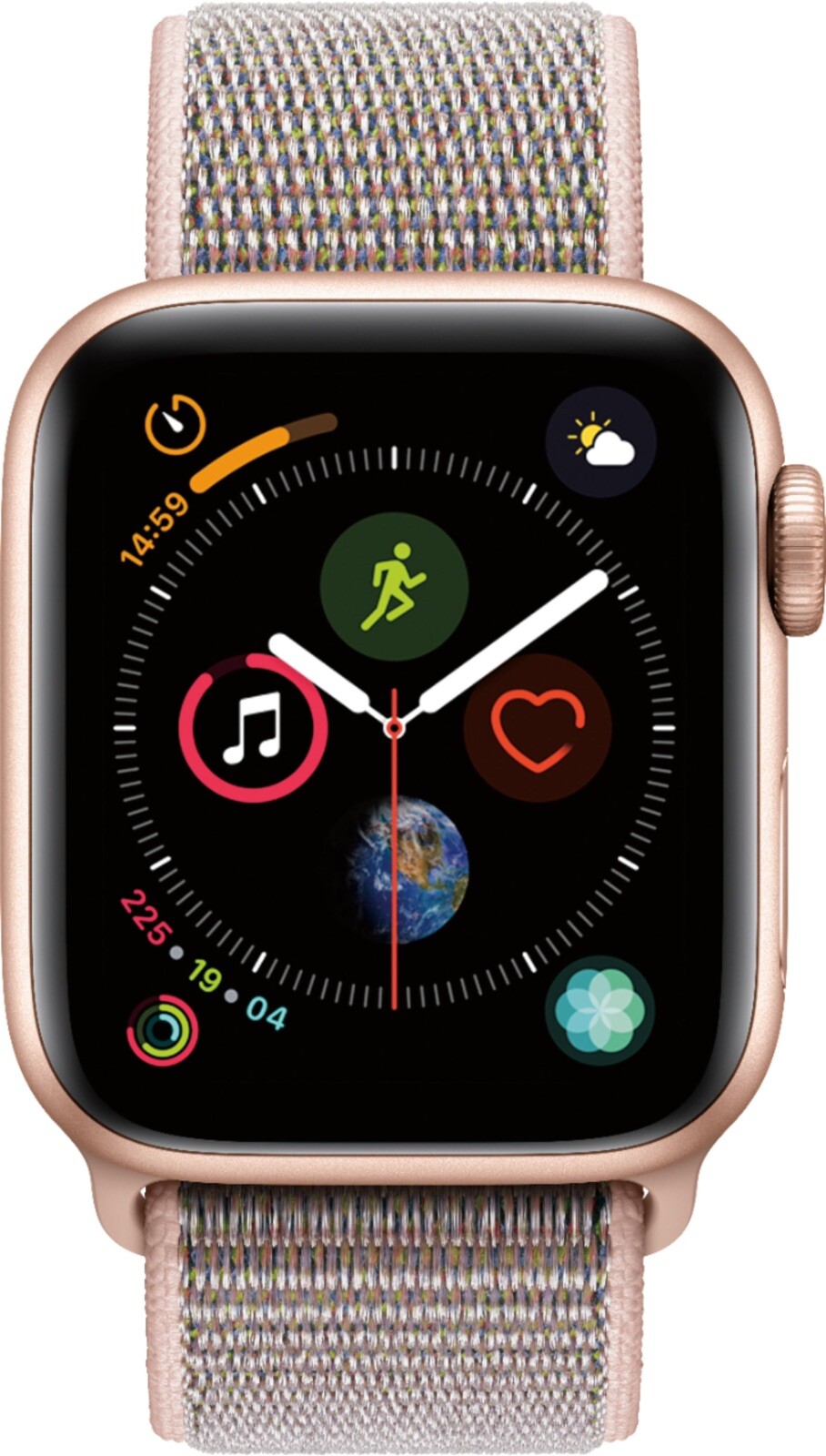 NEW! Apple Watch Series 4 40mm Gold Aluminum Case w Pink Sand Sport Loop