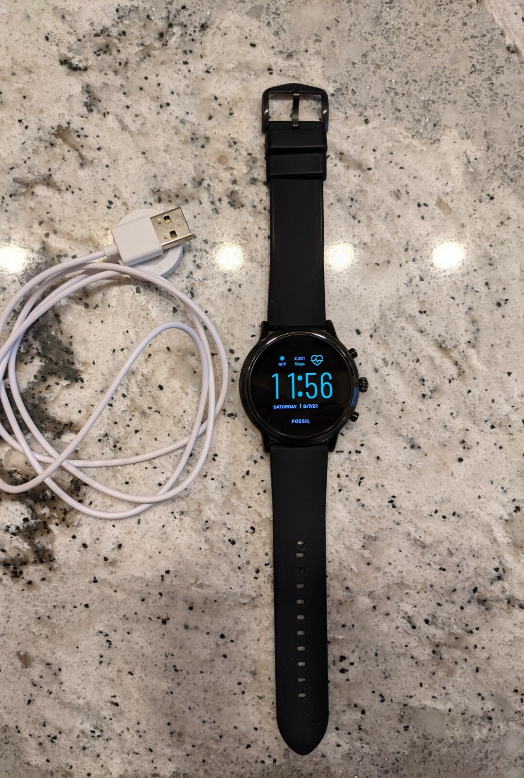 Fossil Gen 5 4mm Black Silicone Black Smartwatch – FTW4025