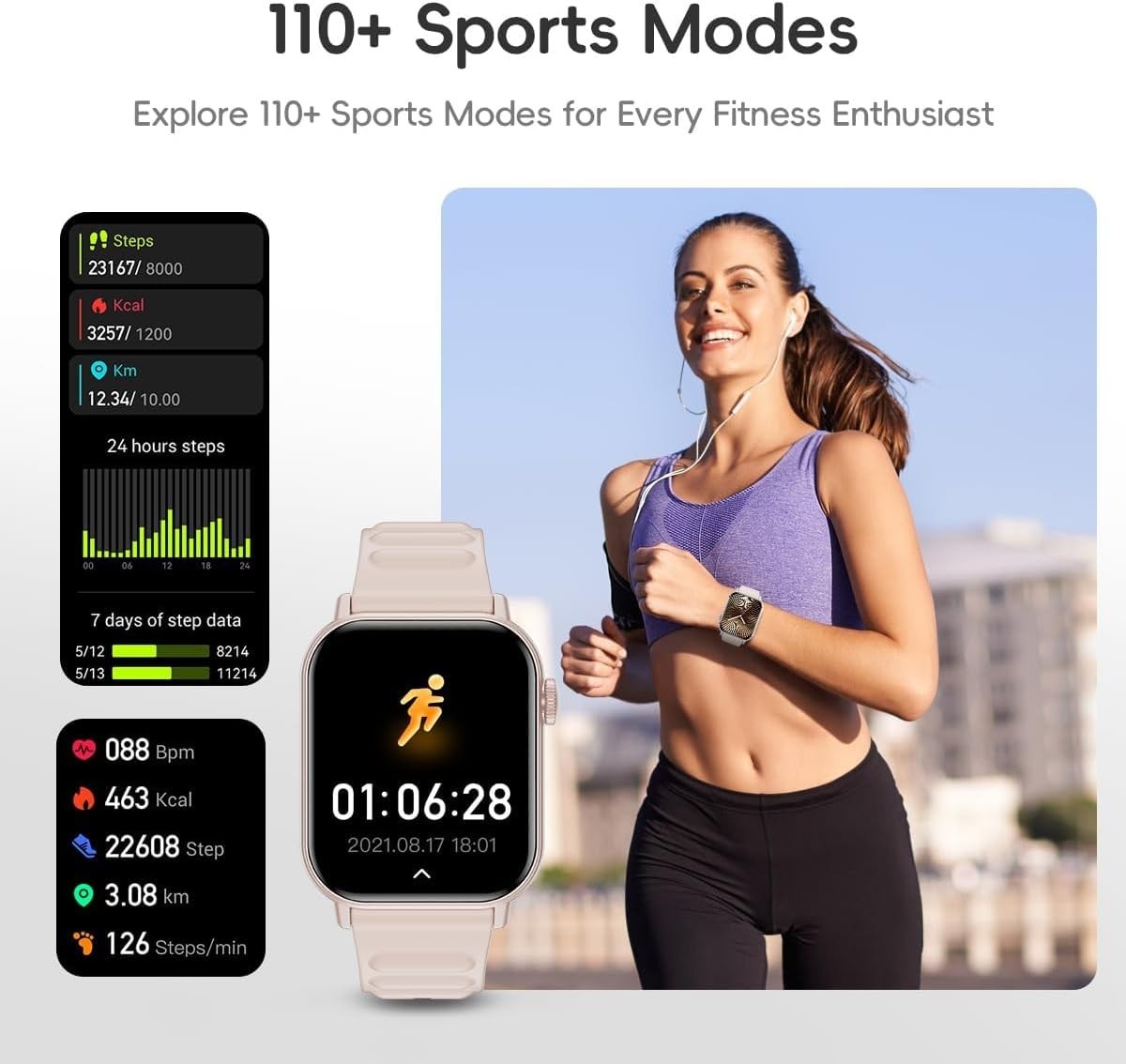 Women’s Smart Watch Bluetooth SmartWatch For Apple iPhone iOS and Android