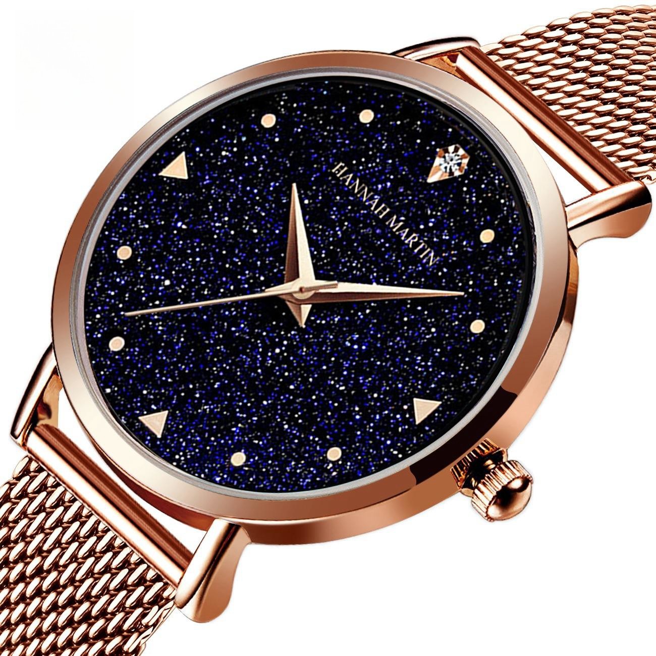 Japan Quartz Movement Stainless Steel Mesh Band Watch Waterproofing For Women