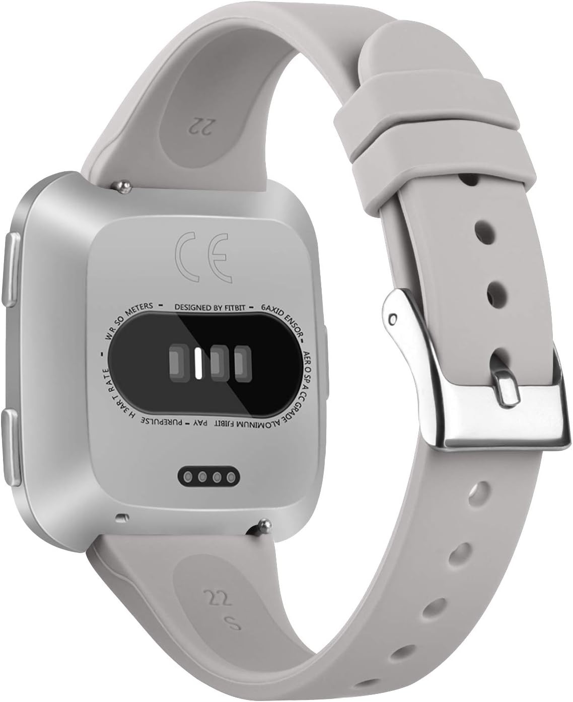 3 Silicone Strap Compatible with Fitbit Versa 2, Black/Gray/White