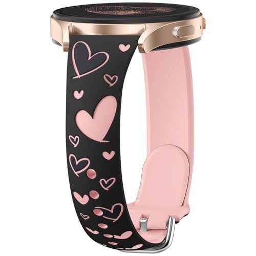 20mm Engraved Silicone Strap Compatible with Samsung Watch 7 40mm Sport Heart