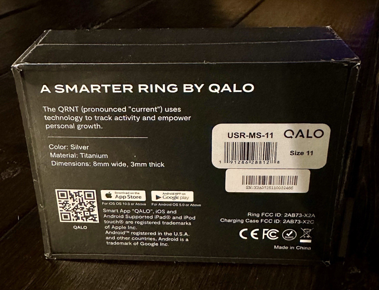 🔥QALO QRNT Smart Ring Health Tracker – Matte Silver Size 11 – Ultra-Lightweight