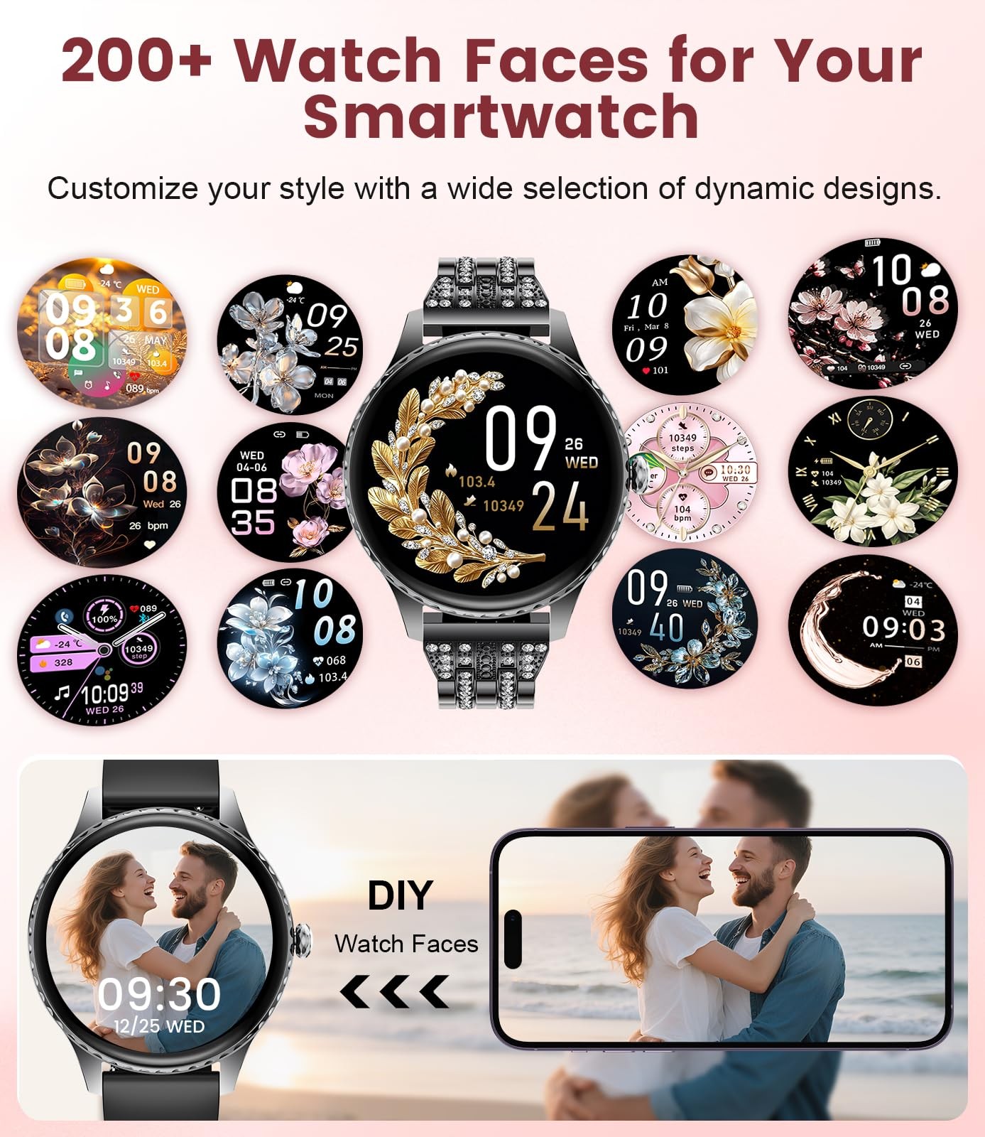 Smart Watch for Women (Answer/Make Calls), 1.32″ Fitness Smartwatch with 121 Spo