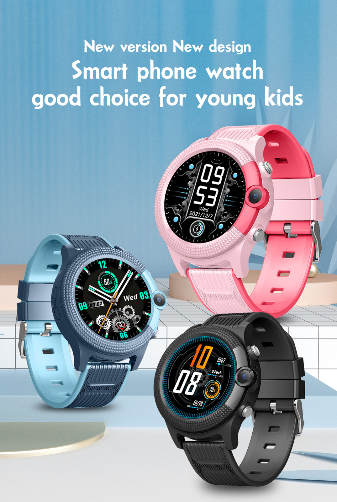 4G Kids Smart Watch Children GPS Position Anti-Lost Tracker Video Call SIM Slot