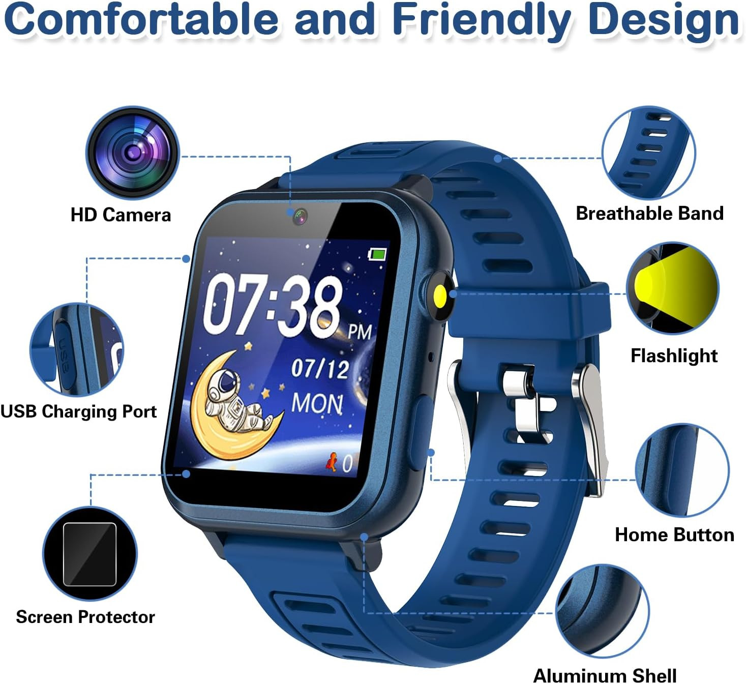 Reloj Inteligente Para Ninos 39 Juegos Camara Musica Podometro Regalo 4-12 Anos