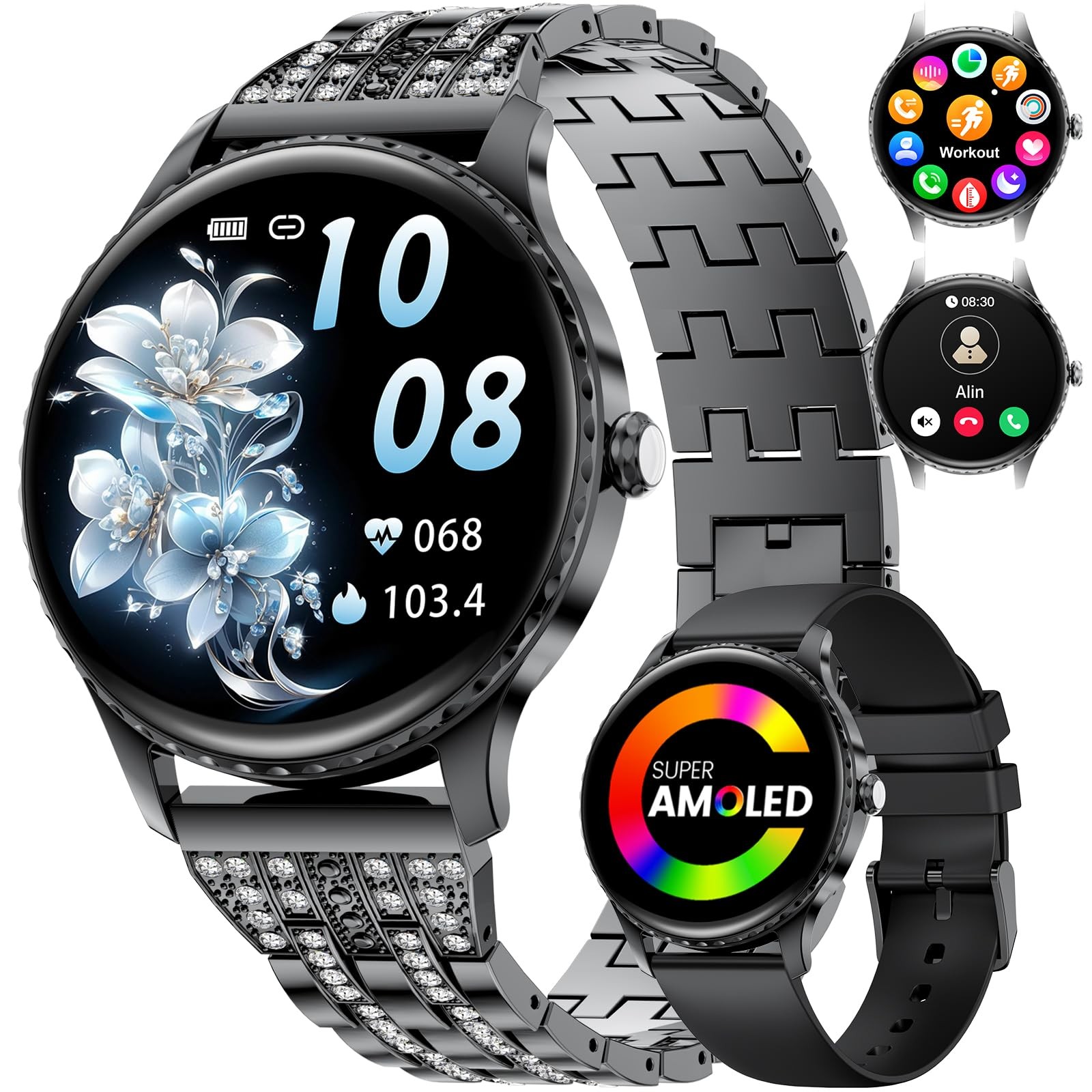 Smart Watch for Women (Answer/Make Calls), 1.32″ Fitness Smartwatch with 121 Spo