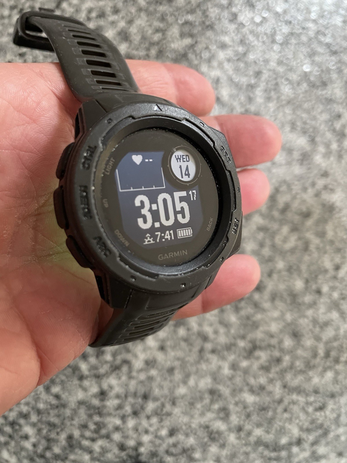 Garmin Instinct GPS Smartwatch Black Plastic Case w/ Black Silicone Band