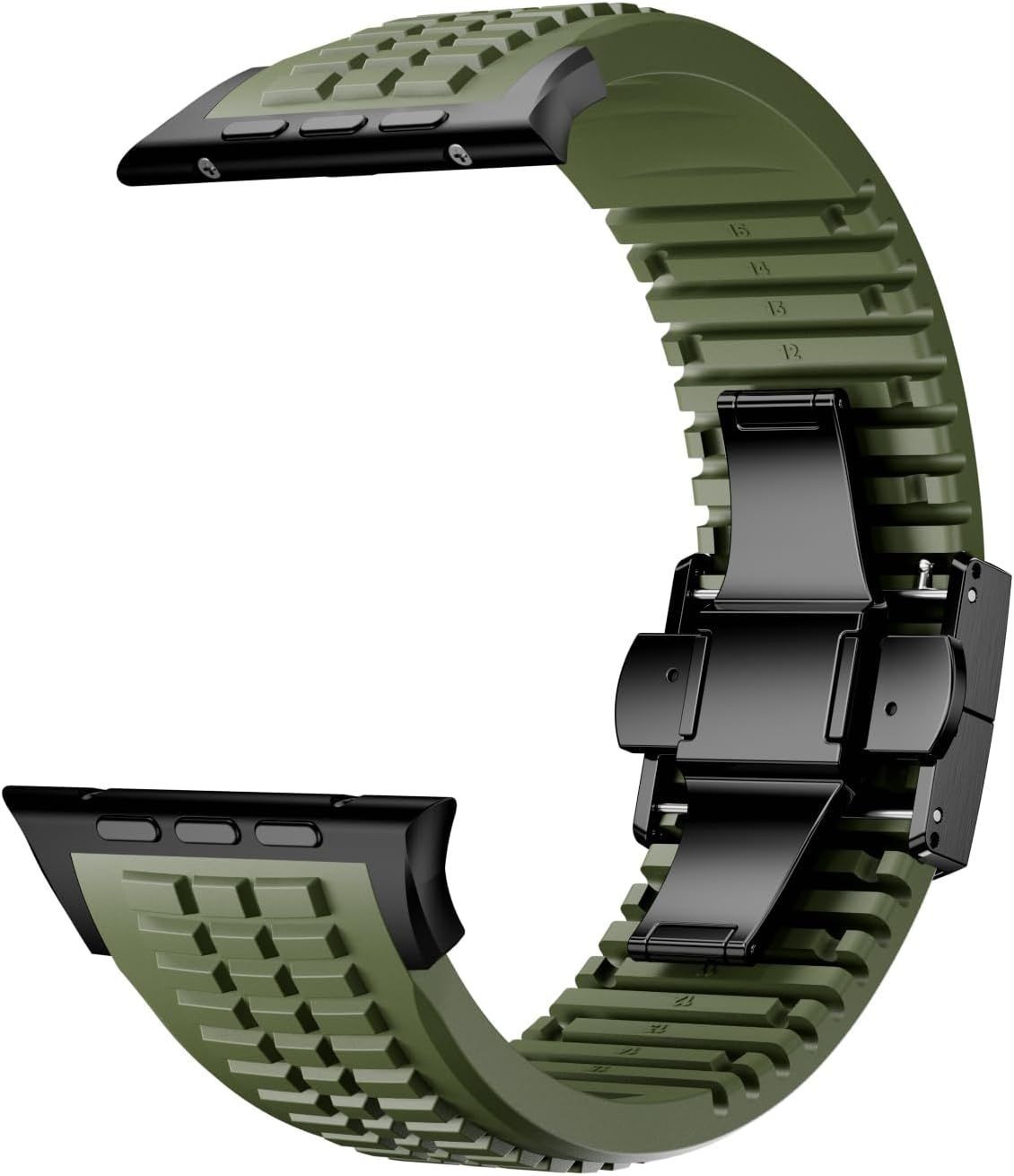 Rugged Silicone Watch Band for iWatch Ultra 2 / Series 10 44mm 45mm 46mm 49mm