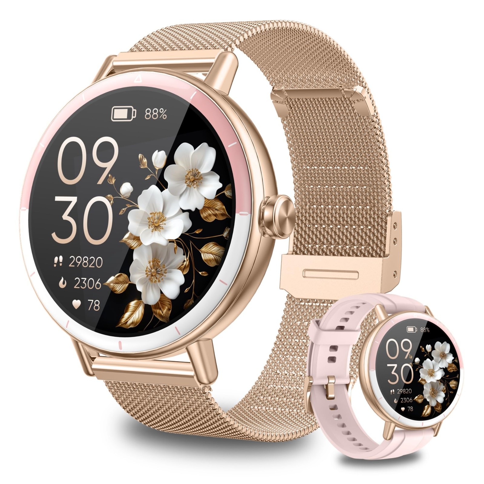 Smart Watch Women Android iPhone Fitness Tracker Call Heart Rate SpO2 IP68