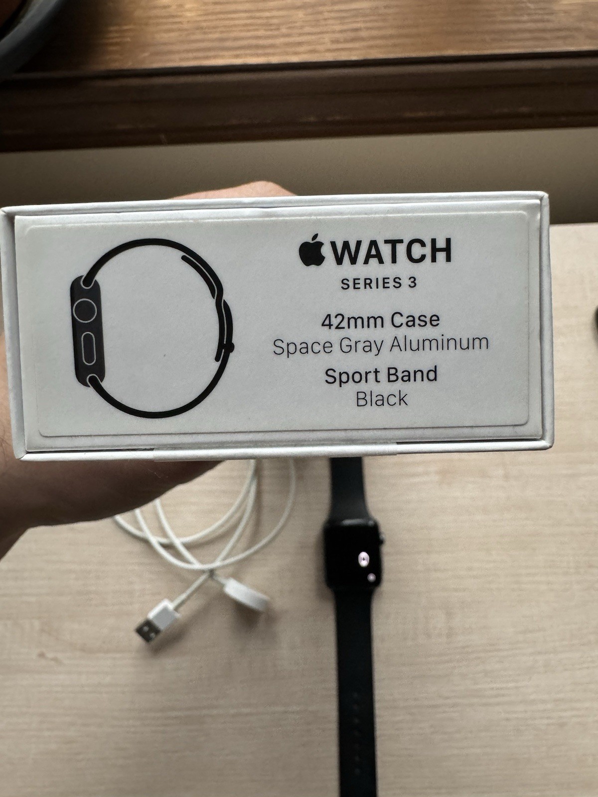 Apple Watch Series 3 42mm Space Gray Aluminum Case with Black Sport Band