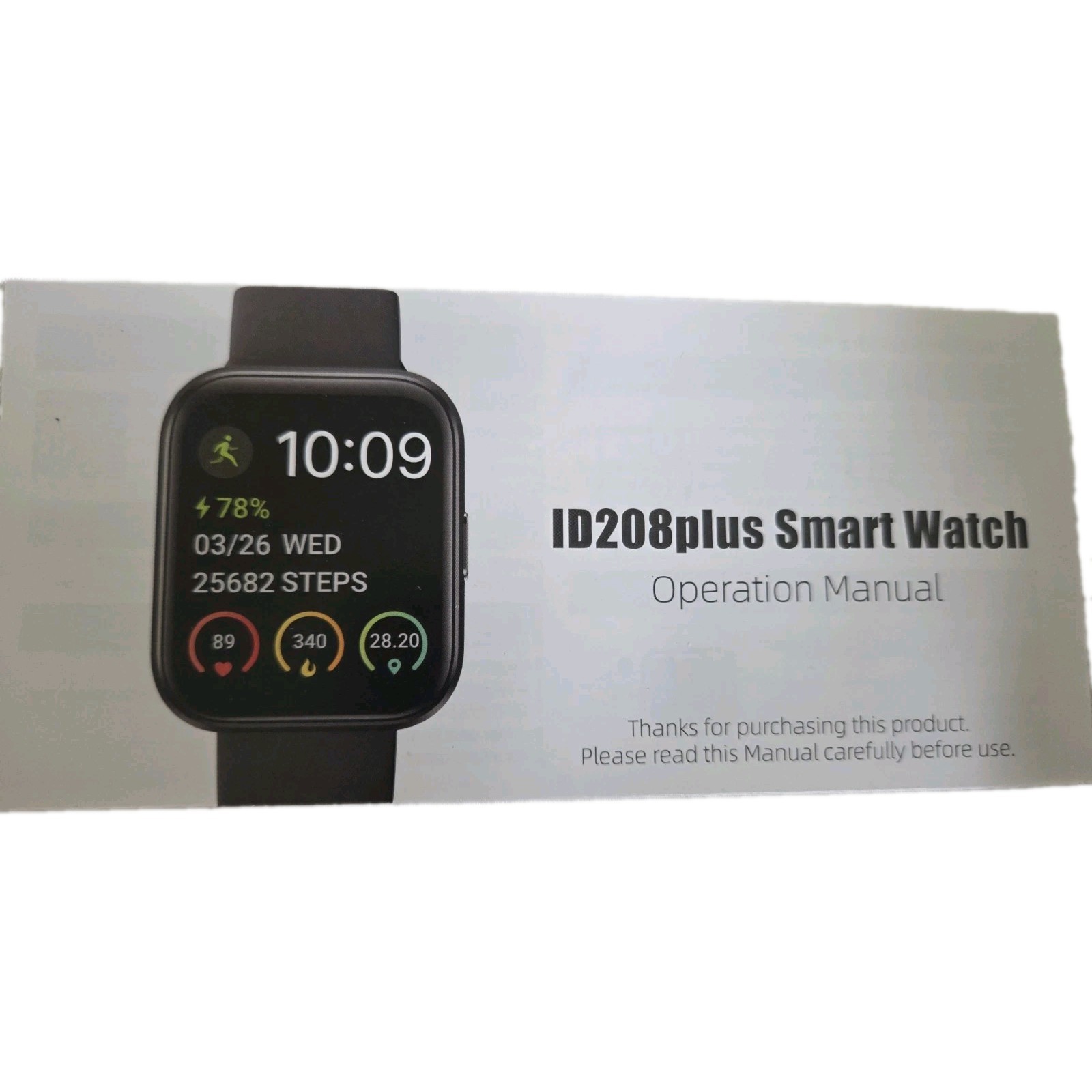Do Sports Fitness Smart Watch ID208 Plus Black Alexa Built-In Sync VeryFit Steps