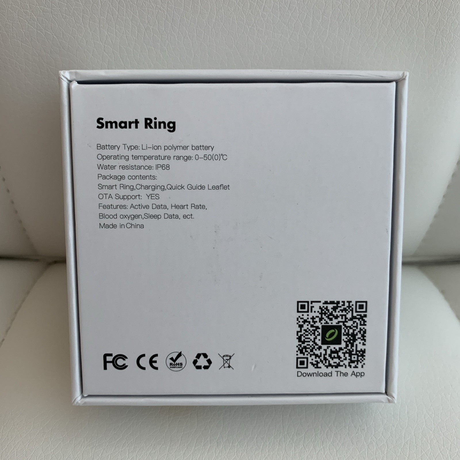 Smart Ring Fitness Tracker Gold Size 9 for iPhone & Android IP68 Waterproof