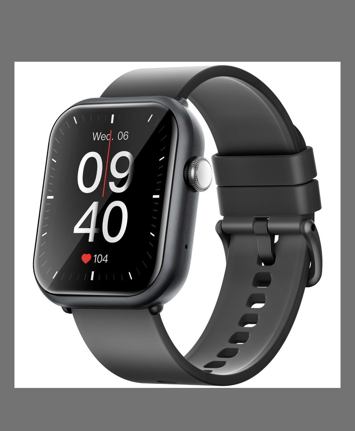 HOMOGO Smart Watches for Men Women, 1000mAh Battery Life medium, Black