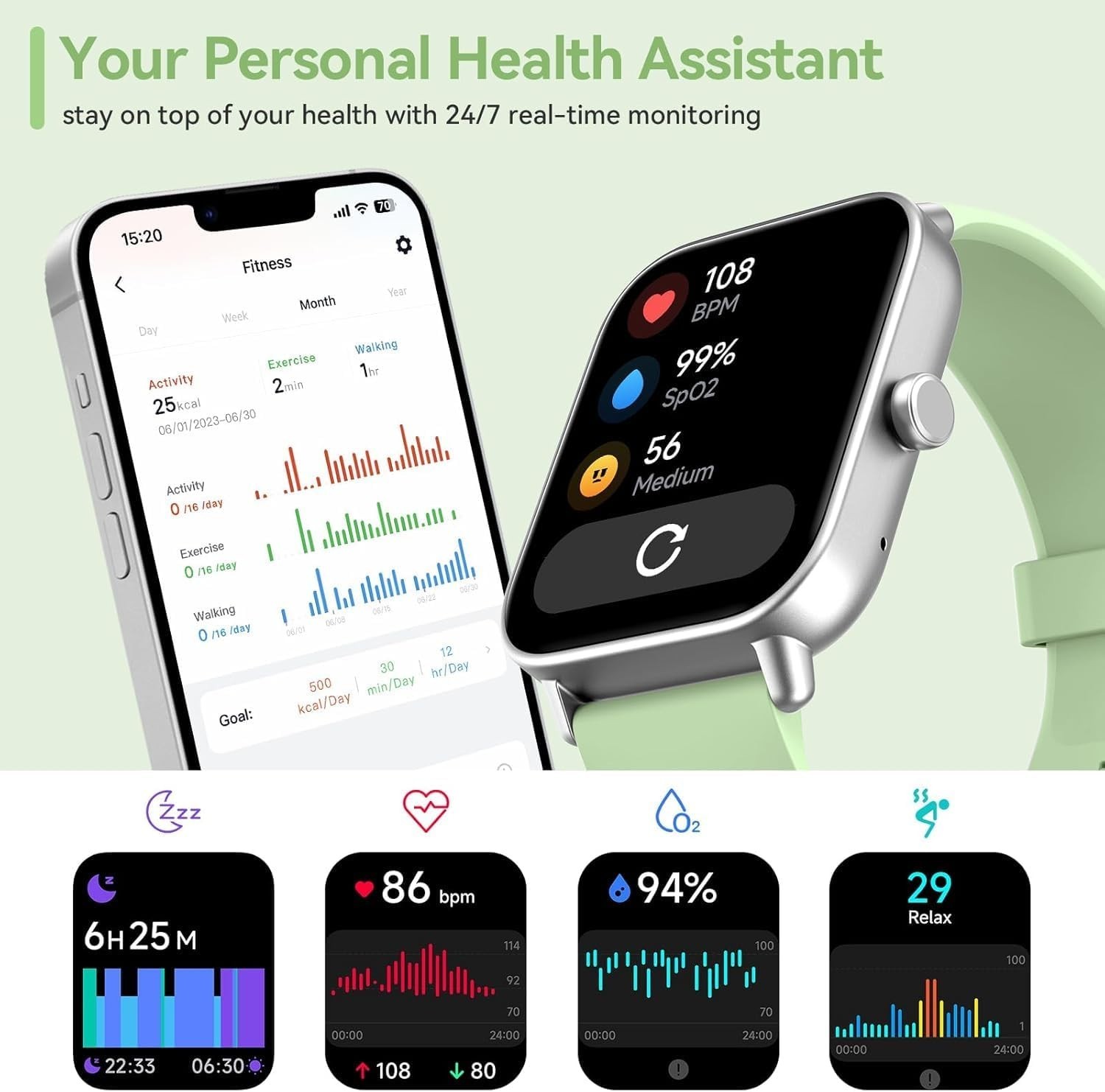 Smartwatch with Waterproof & Heart Rate Monitor//