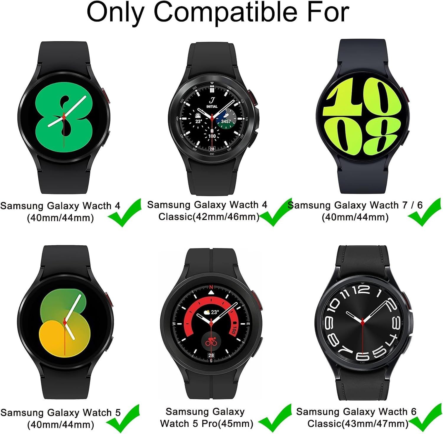 6 Pack Only Strap For Samsung Galaxy Watch 7 40mm Silicone No Gap