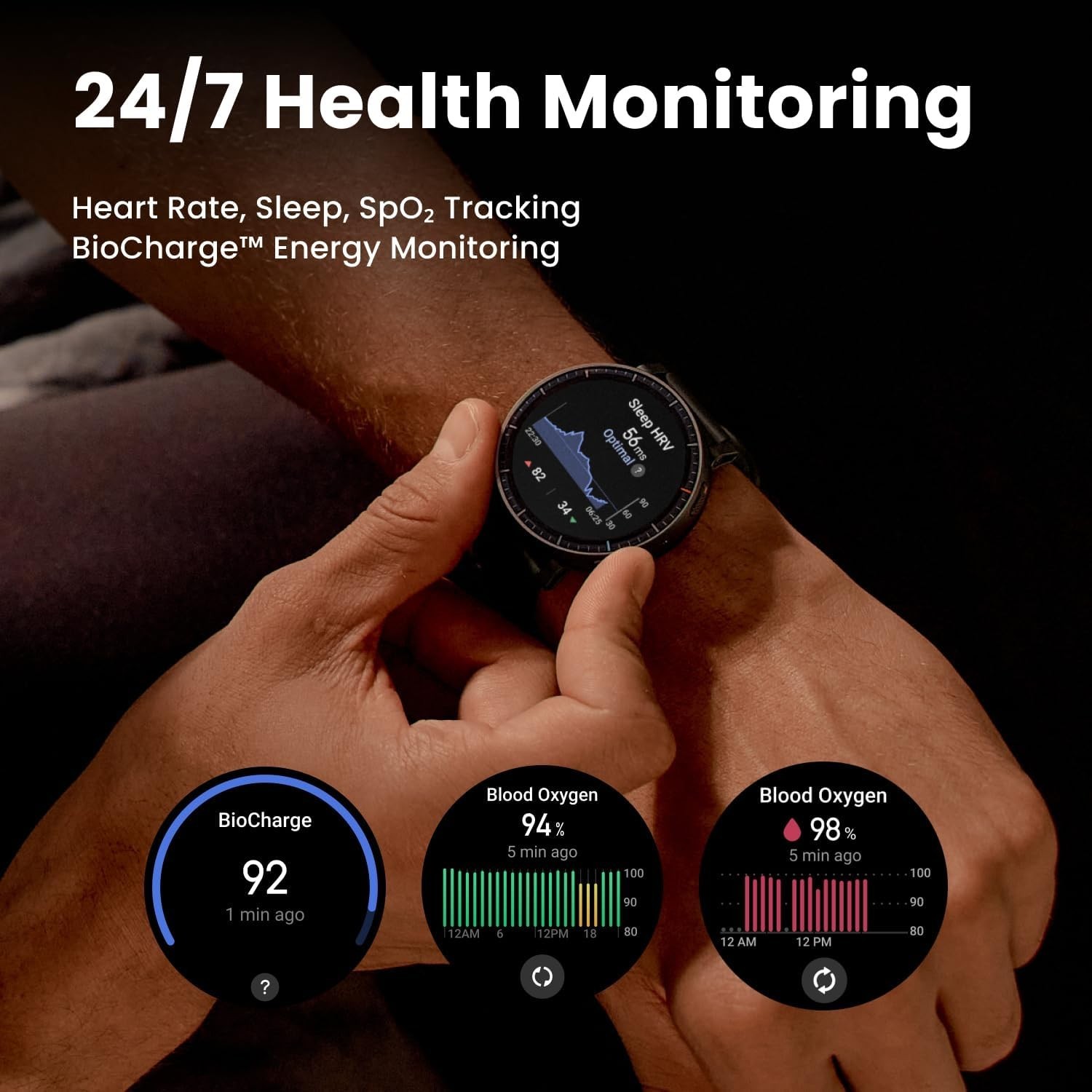 Reloj Inteligente 1.5″ GPS Mapas Offline Batería 25 Días 5 ATM Control por voz