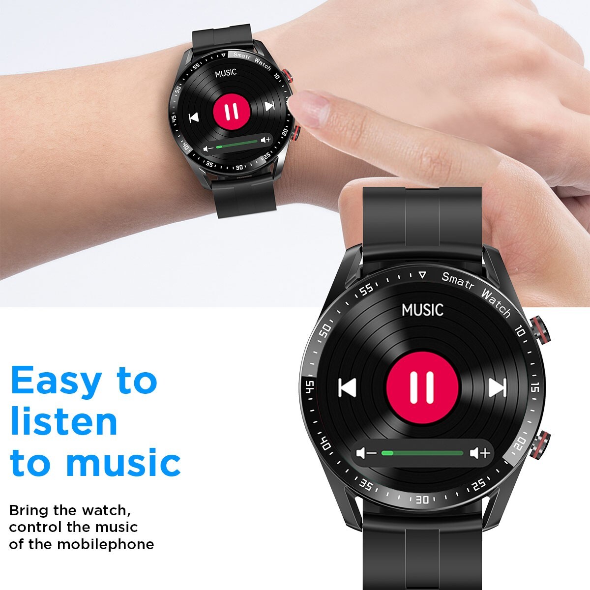 Smart Watch Bluetooth Heart Rate Oxygen Pressure Fitness Track Waterproof Watch