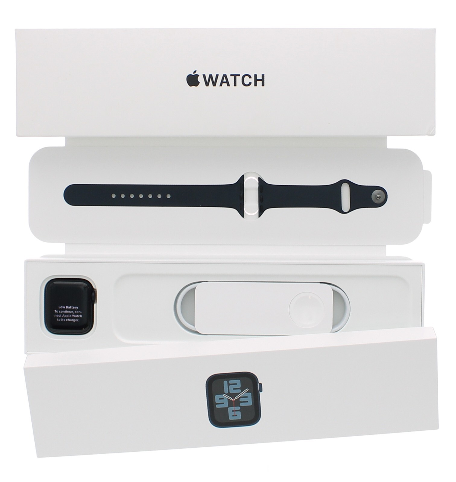 Apple Watch SE MNTN3LLA 2nd Gen 40mm Midnight Aluminum Case M/L Sport Band A2726