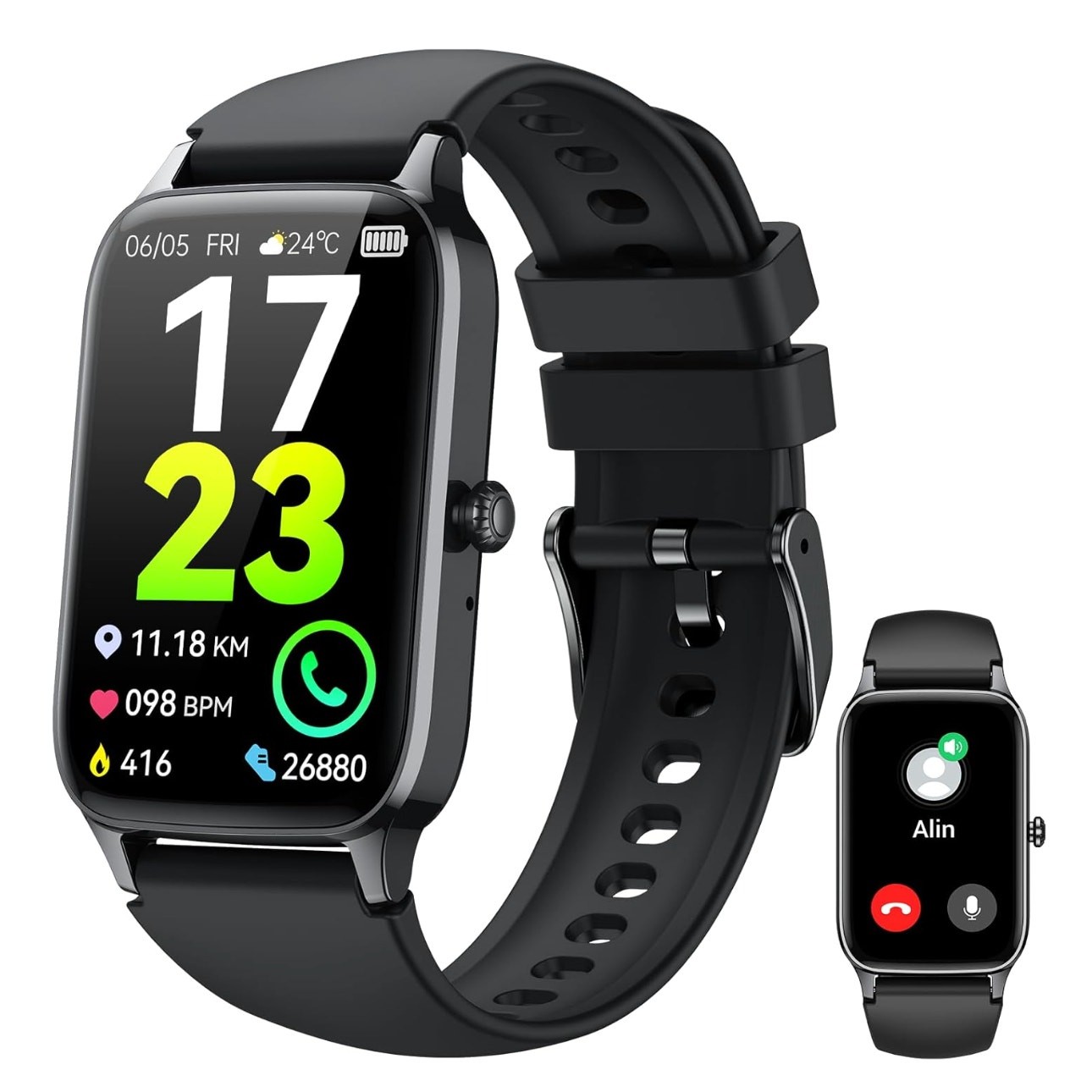 NIB Soudorv P97 Smart Watch Fitness Tracker Android 1.57” HD IP68 Waterproof