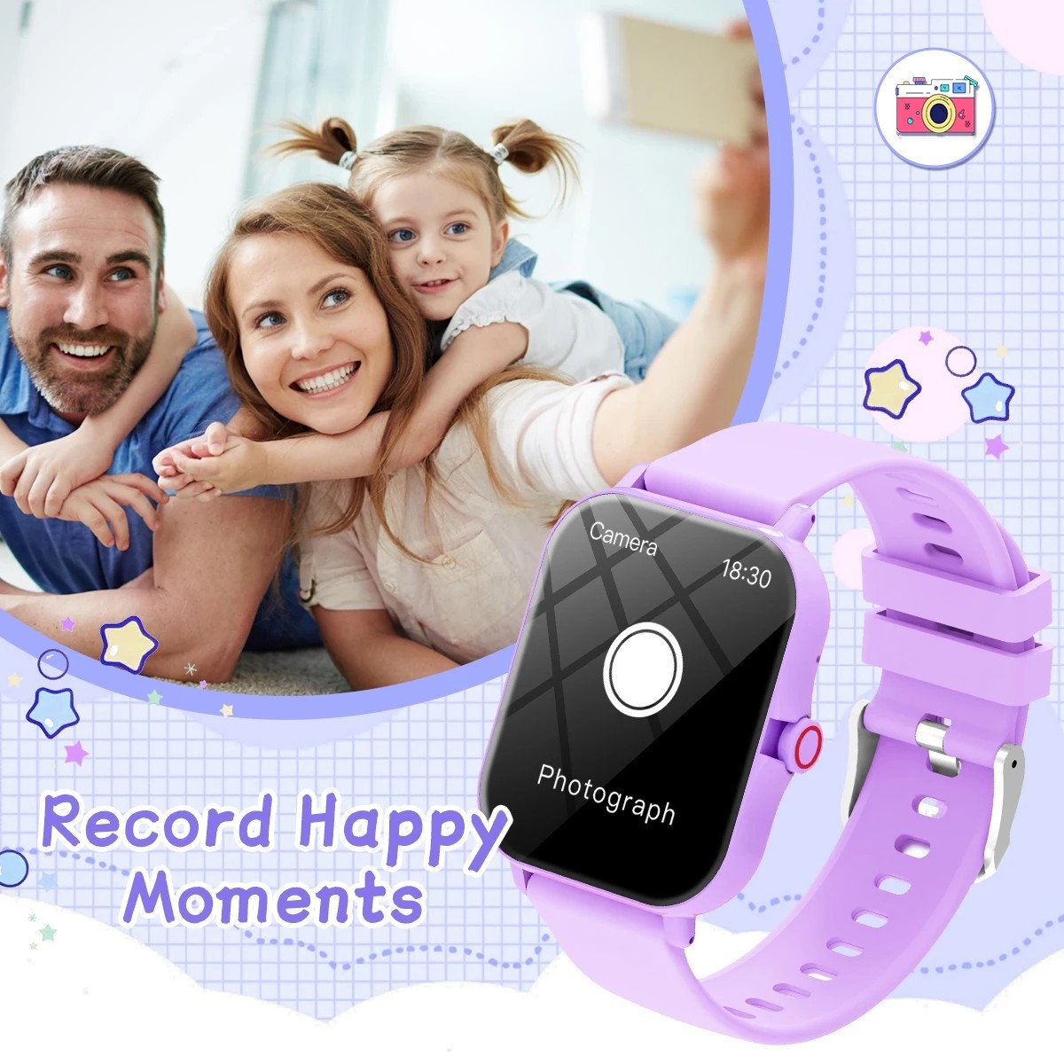Kids Smart Watch Camera Games Music Player Birthday Gift Age 4-12