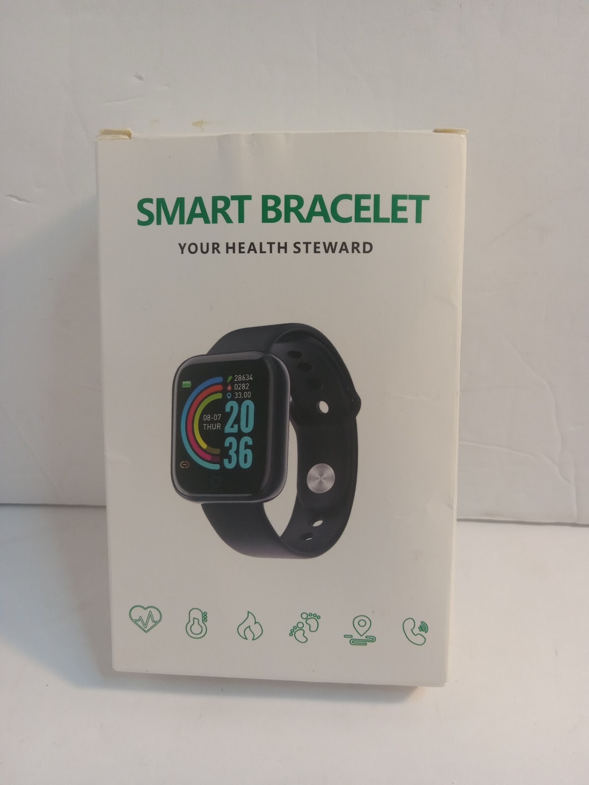 Smart Bracelet “Your Health Steward” Fitness Tracker Black New Open Box