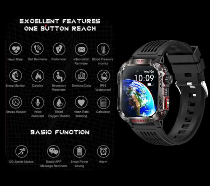 🔥Military Smart Watch for Men(Call Receive/Dial)Rugged Tactical Fitness Tracker