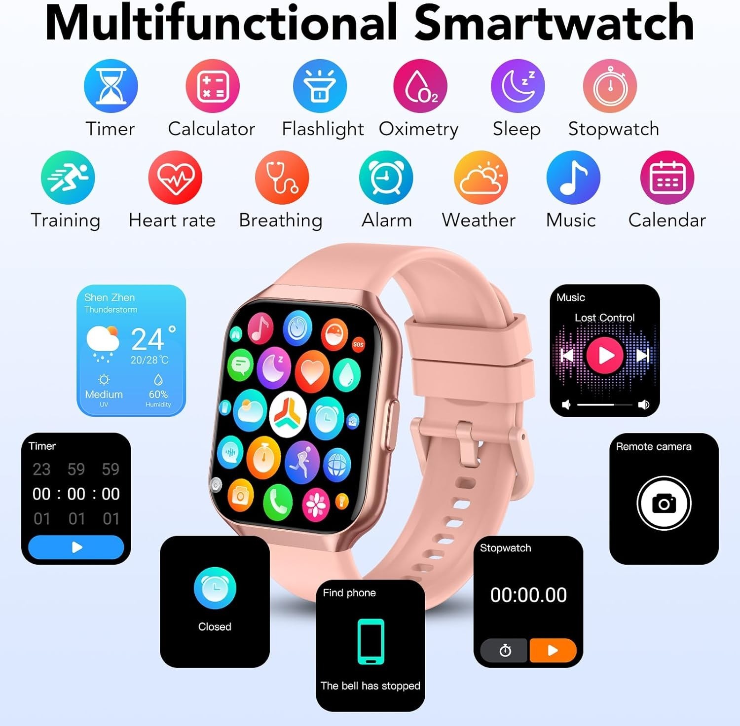 Women’s Smart Watch Bluetooth SmartWatch For Apple iPhone iOS and Android…