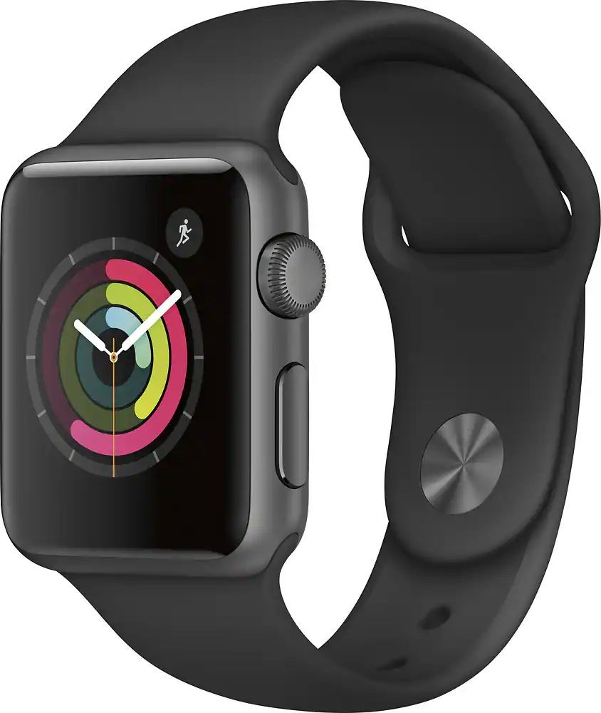 Apple Watch Series 1 38mm Space Gray Aluminum Case Black Sport Band