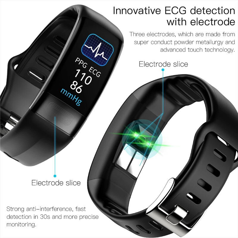 P11 Plus ECG+PPG Smart Bracelet Blood Pressure Heart Rate Monitor FitnessTracker