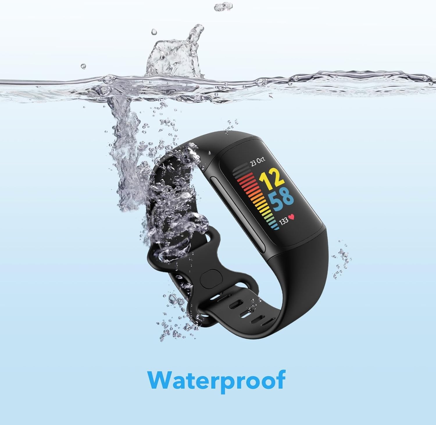 2 Pack Waterproof Bands Compatible with Fitbit Charge 5 / Charge 6