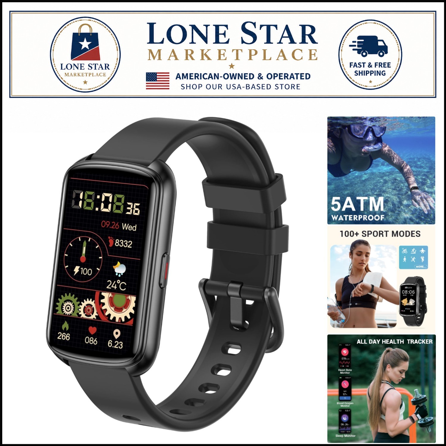 Stylish 5ATM Fitness Watch – Smart Notifications & Long Battery Life