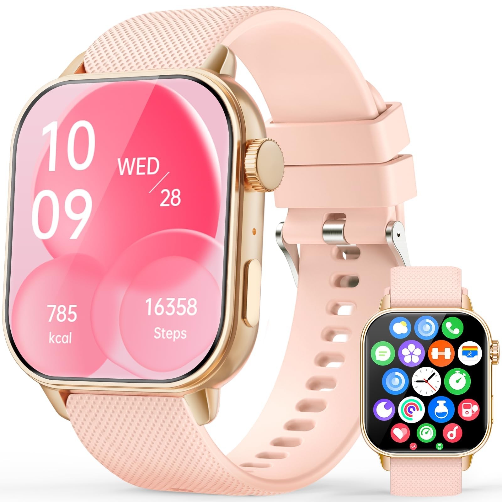 “1.85” AMOLED HD Smart Watch for Fitness, Bluetooth Call, Heart Rate Monitor, I