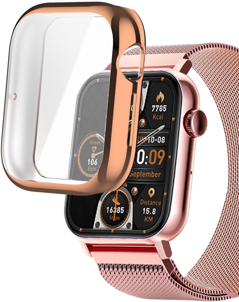 Black TPU Case with Screen Protector for 1.83” Trendia TG09 Smart Watch