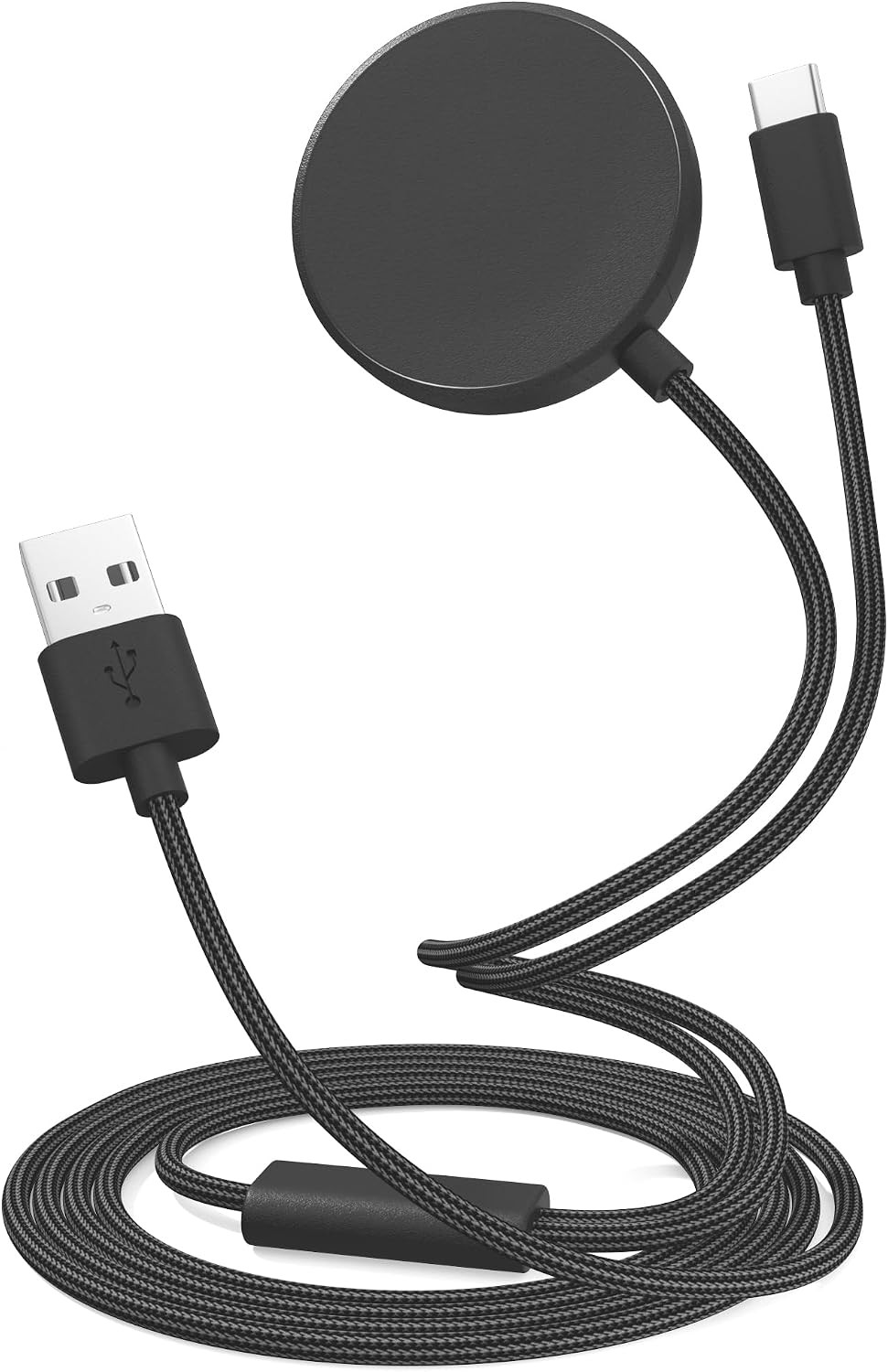 2 in 1 Charger for Samsung Galaxy Watch 7/Ultra/6/5/4/3/Active 2/1, Nylon Braide