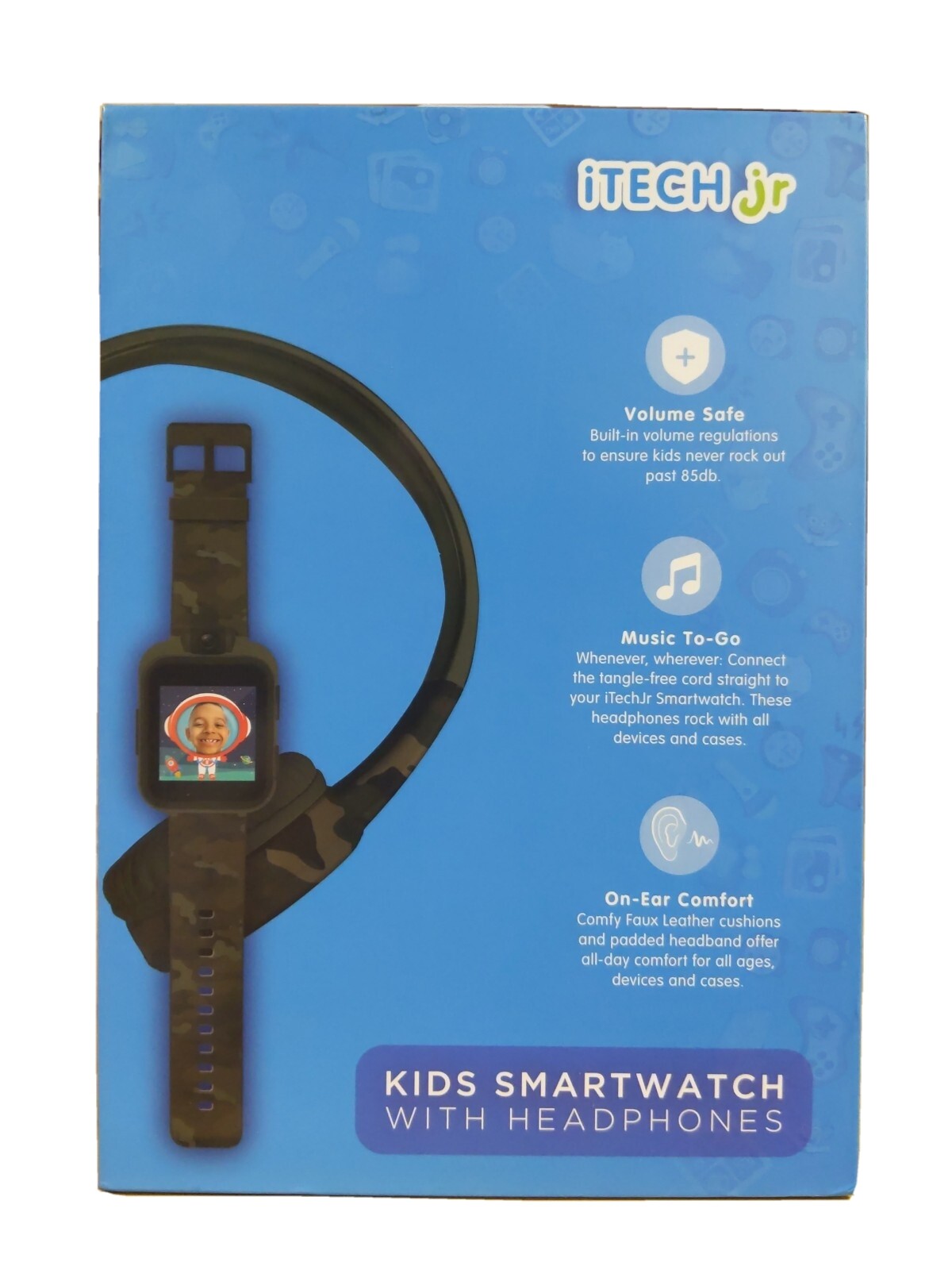 Itech jr Kids Smartwatch with Headphones Camouflage – Boys NIB