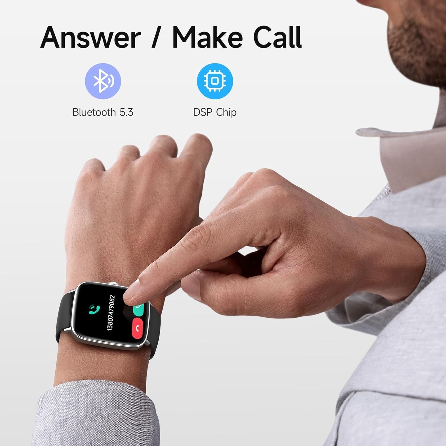 Waterproof Smart Watch for Fitness & Connectivity – 1.85″ AMOLED Display