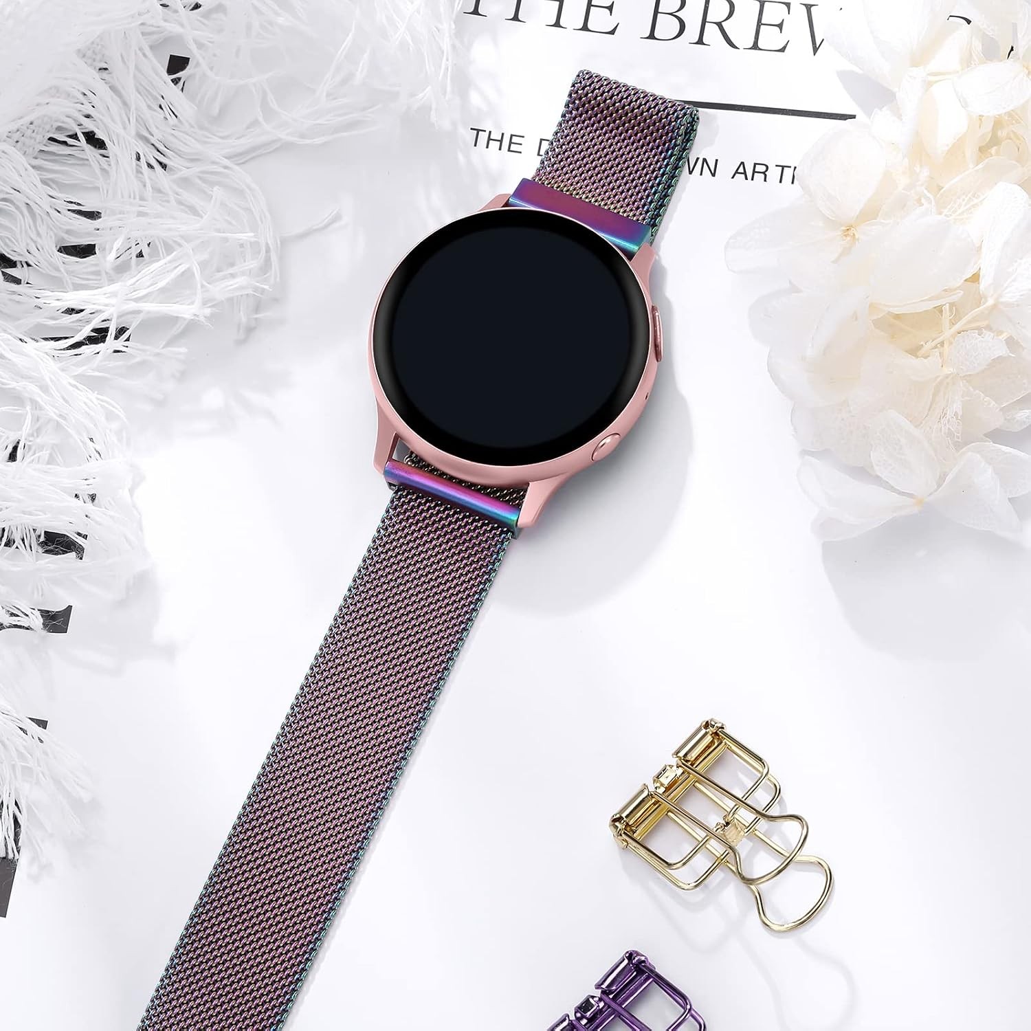 Colorful Magnetic Metal Band for Samsung Galaxy Watch 7, 40mm 44mm Compatibility