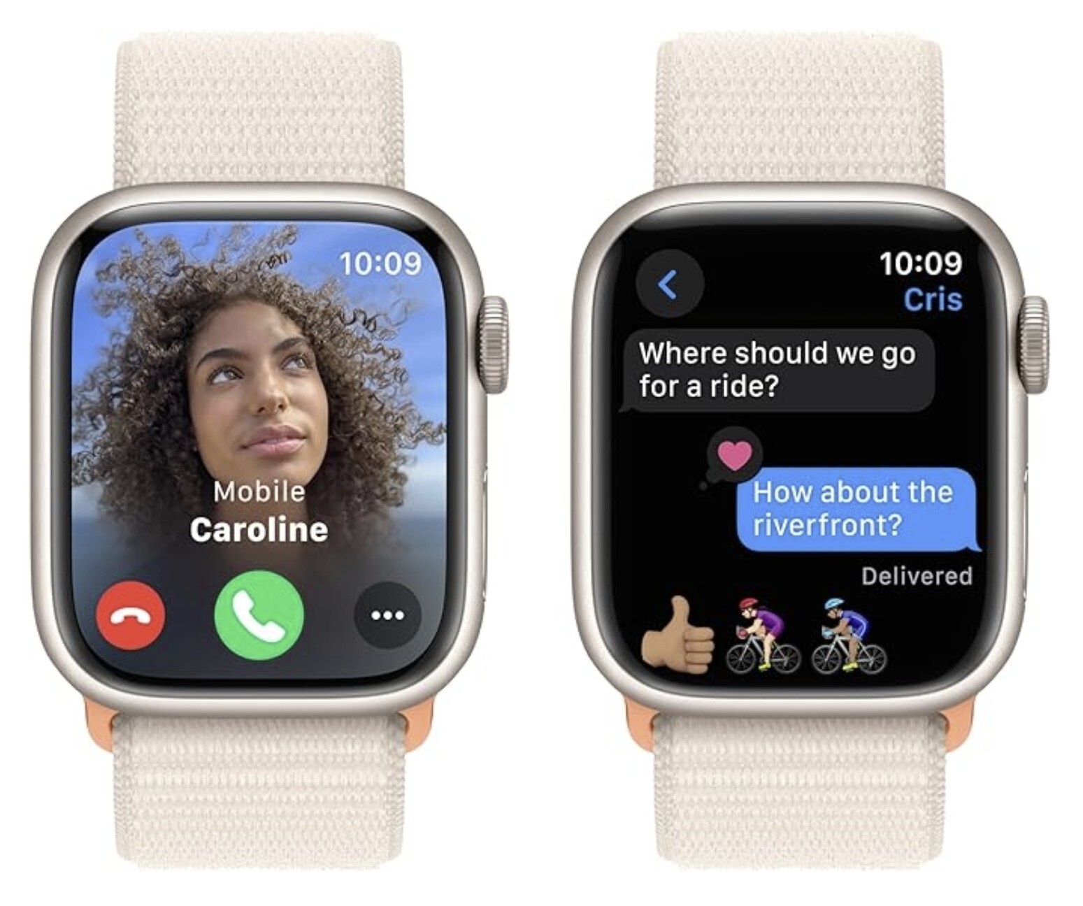 Apple Watch Series 9 41mm Aluminum Case with Sport Loop – Midnight, S/M (GPS)