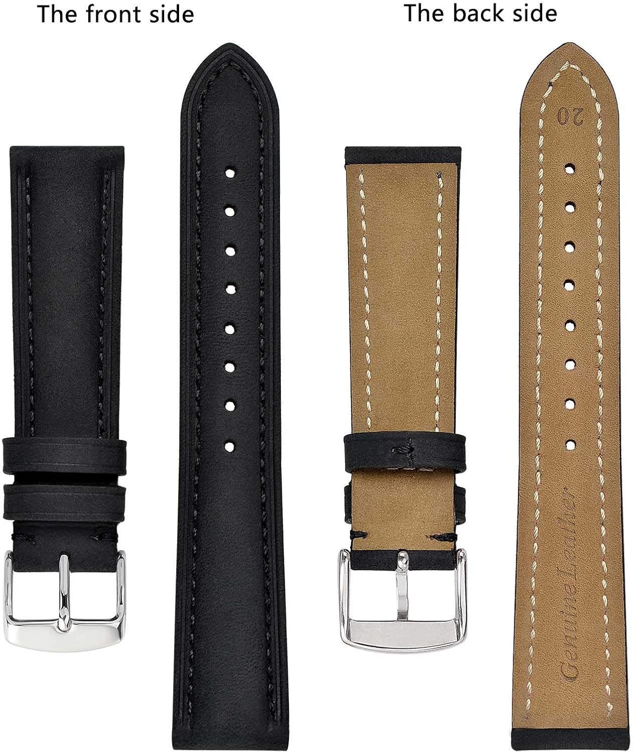 Vintage Leather Watch Strap Band 14mm 15mm 16mm 17mm 18mm 19mm 20mm 21mm 22mm 23