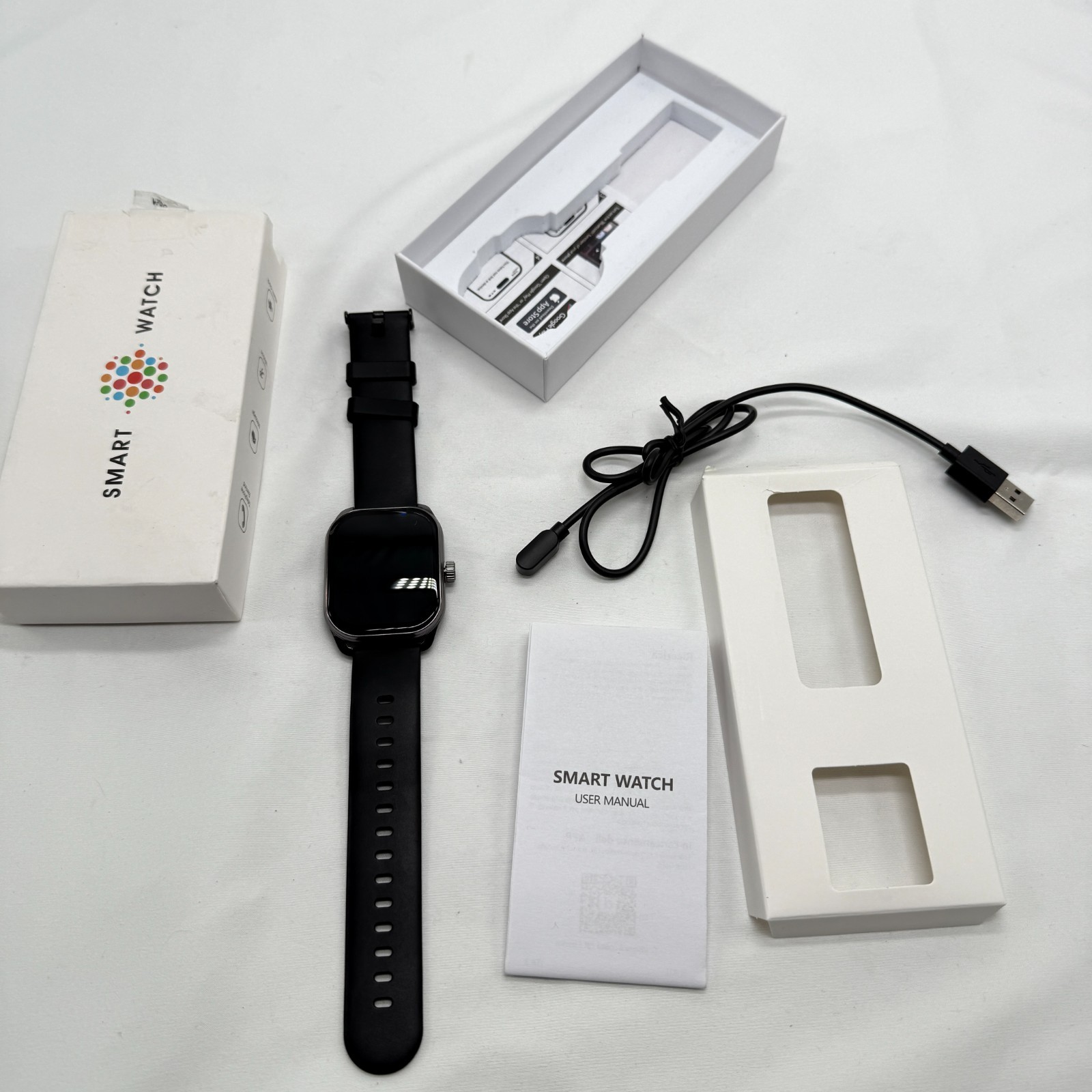 AOLON Smart watch 2.1-Inch HD Curved Screen with Black Band