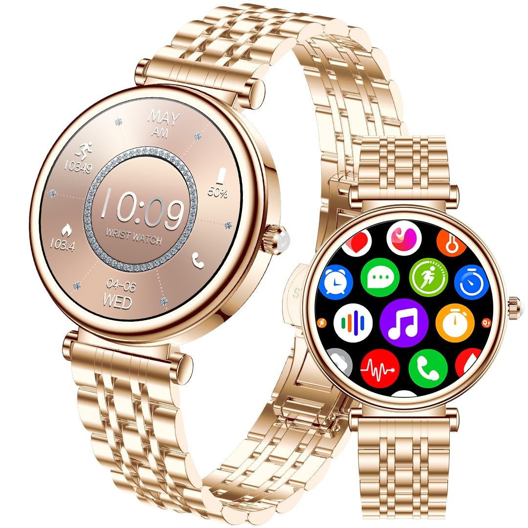 for Women 1.27″ Color Screen Waterproof Fitness Activity Tracker Rose Gold Wo…