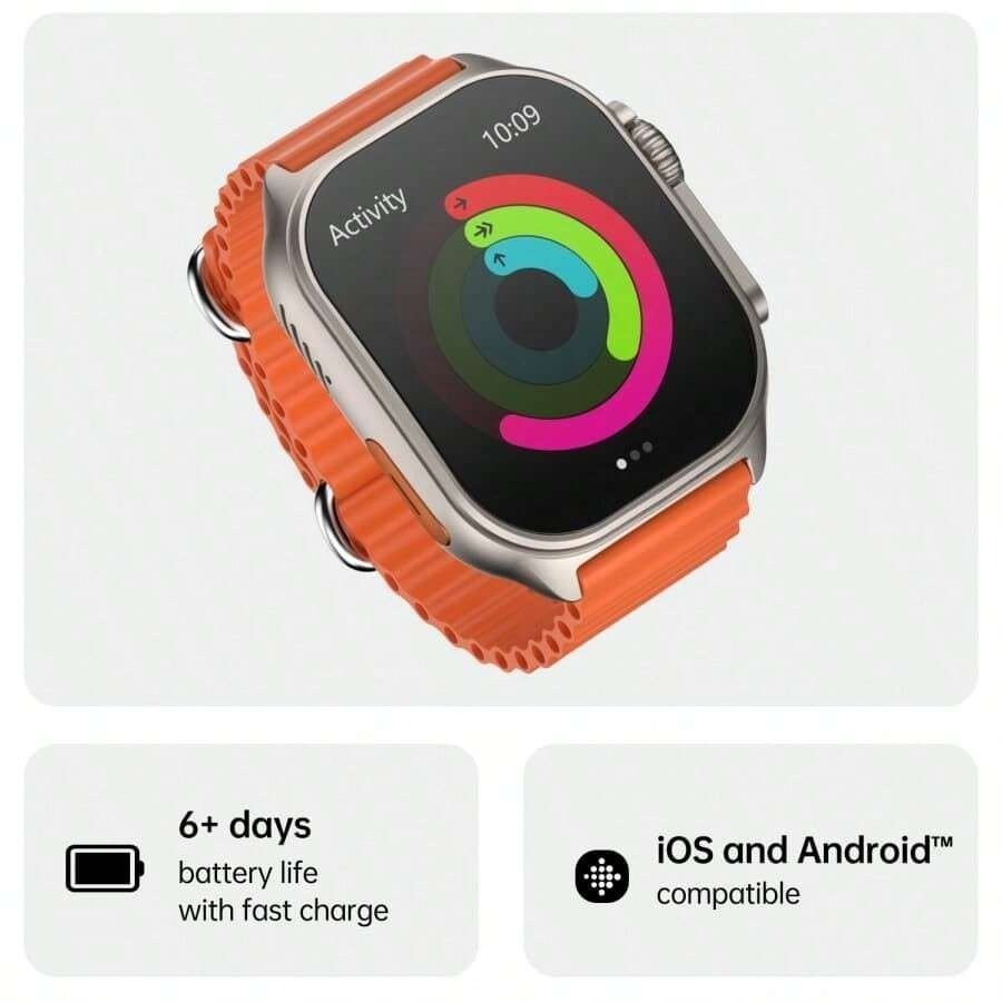2025 Smartwatch with Bluetooth Calling, Heart Rate Monitor, Wireless Charging