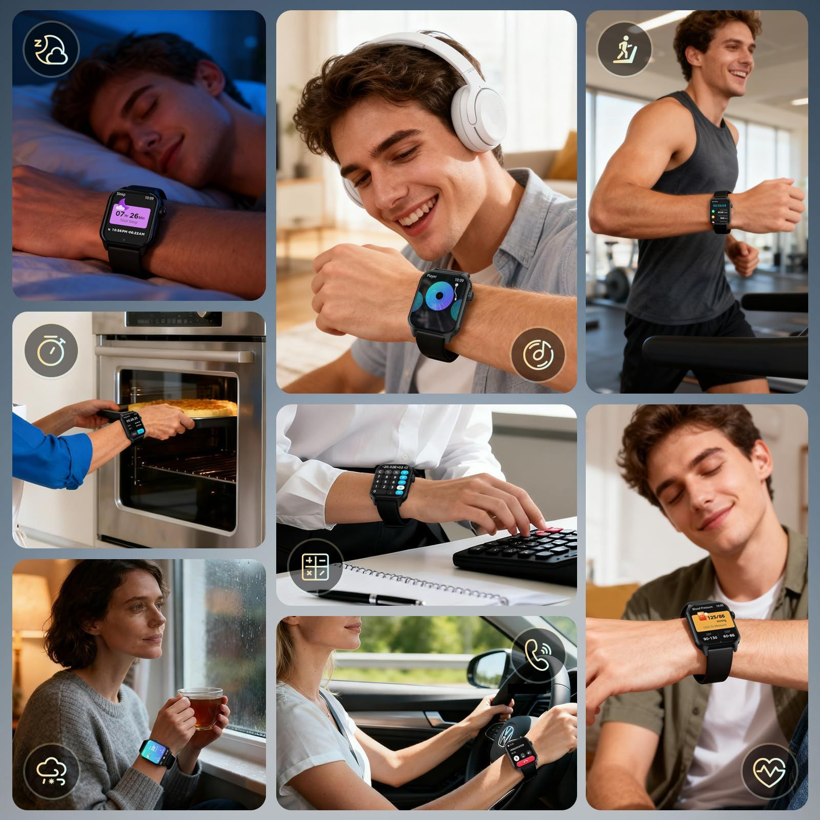 DIVOAZBVO Smart Watch for Men, 120+ Sports Modes Smartwatch one size, Black