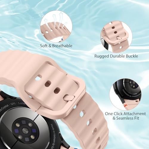 6 Pack Silicone Bands for Samsung Galaxy Watch 7 40mm 44mm, Soft No Gap Straps