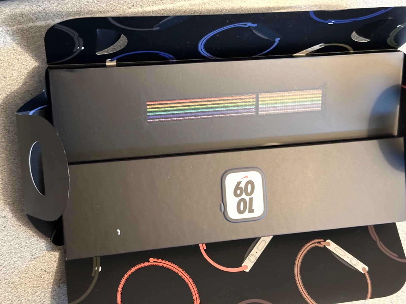 Apple Watch Nike Series 7 45mm Midnight Aluminum Case Pride Sport Loop GPS